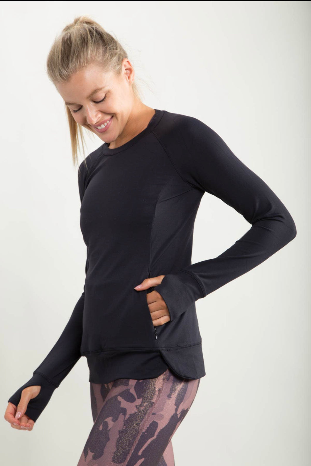 Raglan Active Pullover w/ Thumb Holes